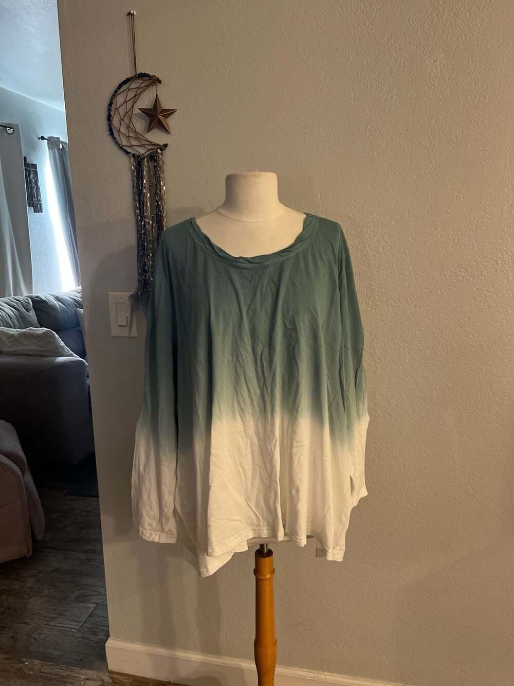 Candace Cameron Bure The Ocean Dipped Long-Sleeve Tee, Size 5X